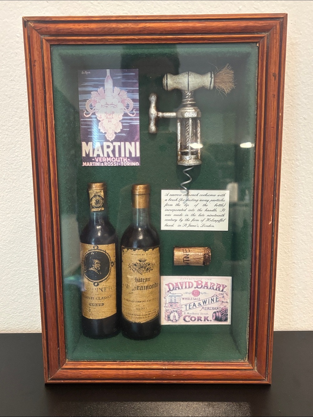 Vintage Wine & Corkscrew Shadow Box Wall Decor – Three Hands Corp.